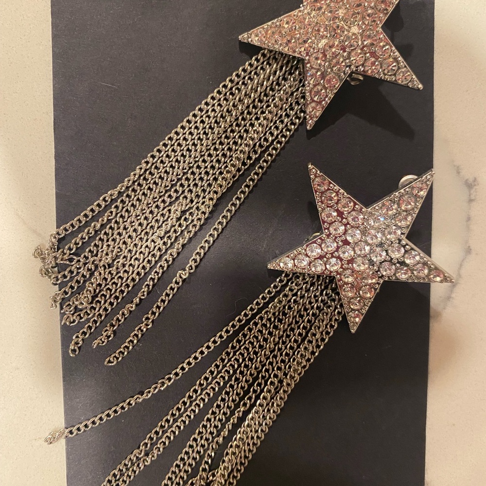 Star Dangle Earrings with Rhinestones excellent!